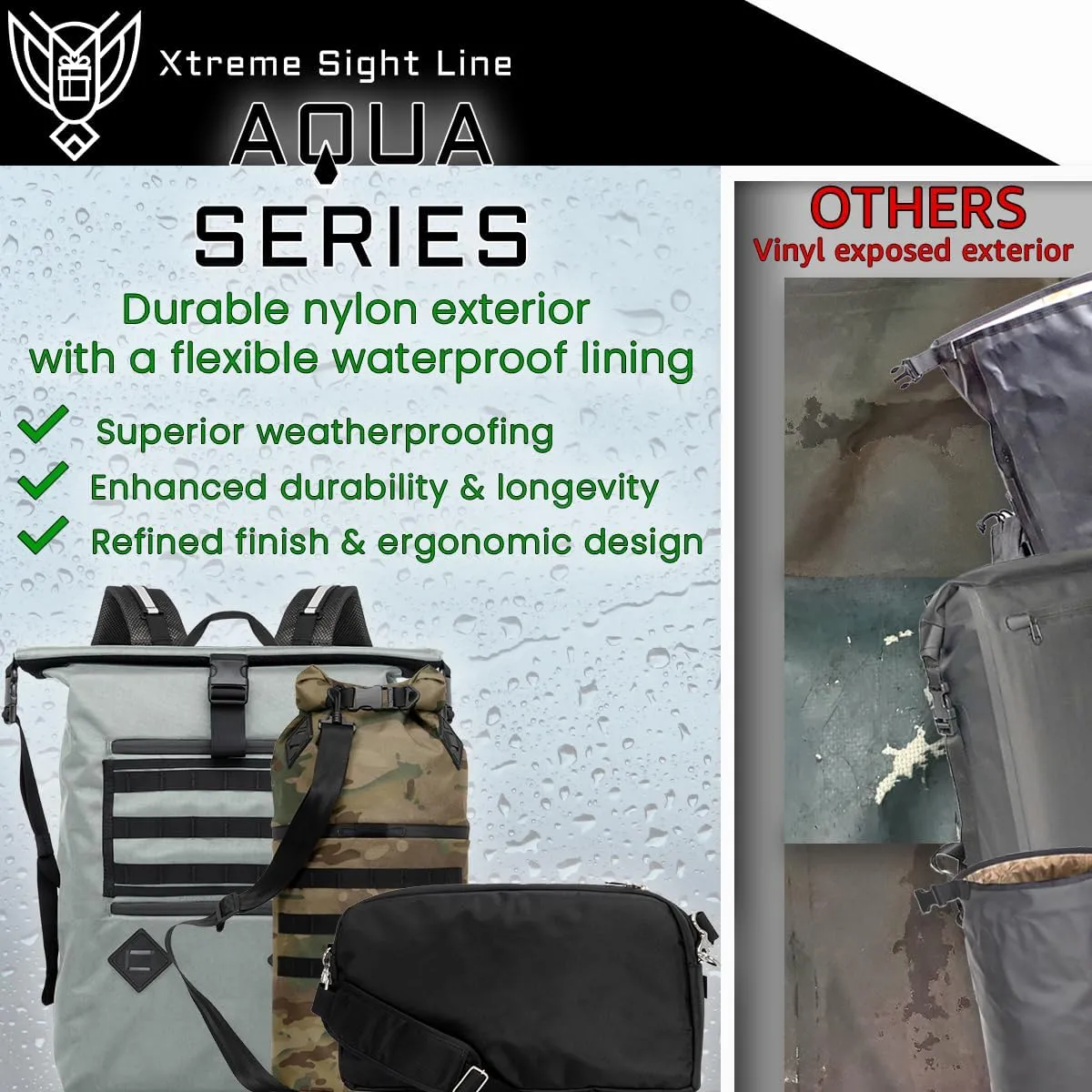 ~ AQUA RT Large Water-Proof Faraday Backpack/Small LITE Faraday Bag Combo ~ Tracking/Hacking Defense ~ Midnight MultiCam