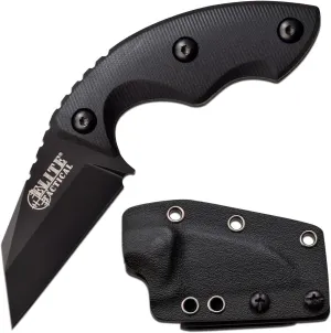 -Fixed Blade Knife - SIDEARM - Reverse Tanto Blade w/ D2 Steel and Black G10 Handle, Full Tang Construction, Kydex Sheath w/Multi-Position Clip and Chain, EDC, Tactical, ET-FIX010