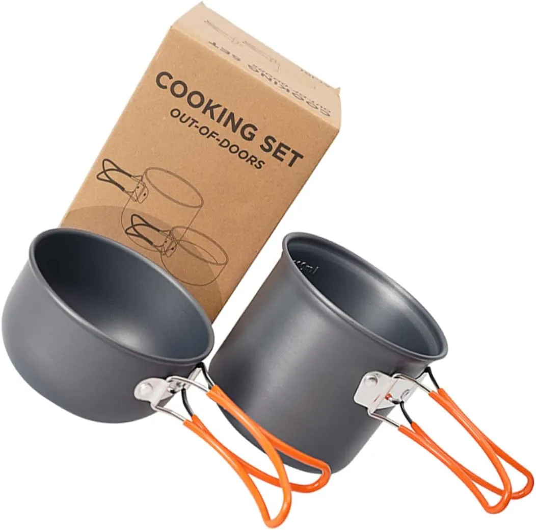 1 Set Camping Cooker Containers Collapsible Camping Utensils Rack Kilos Multi Aluminum Picnic Mat Hobo Griddle Portable Bowl Camping Solar Power Bank Pot Air Camper Aluminum Alloy