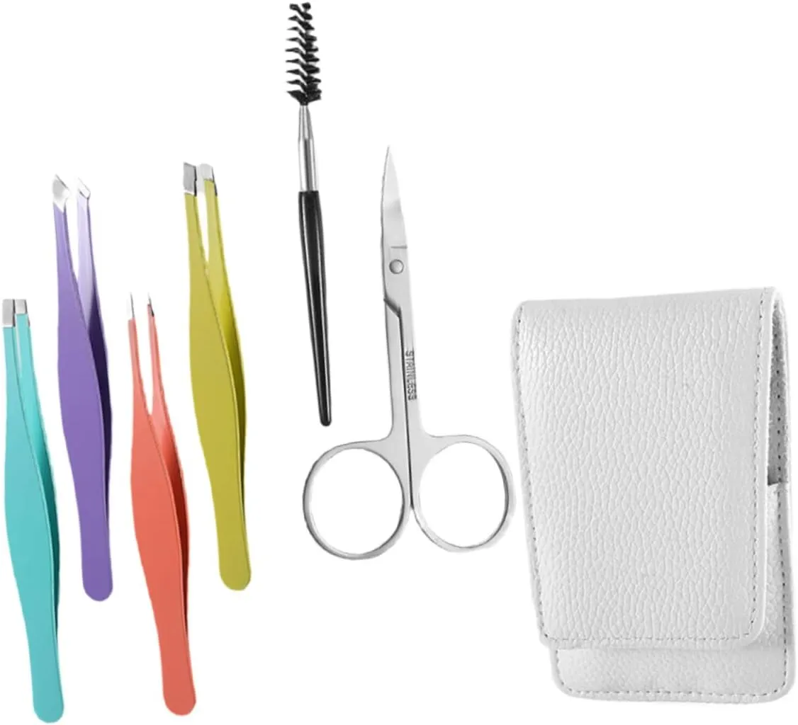 1 Set Eyebrow Trimmer Kit Brow Tweezers Scissors for Makeup Supplies