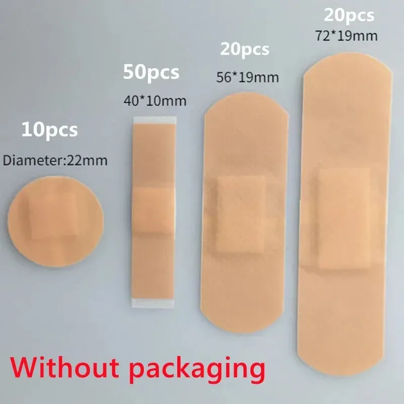 100Pcs Waterproof Band-Aids Breathable Bandages First Aid Medical Anti-Bacteria Wound Plaster Multi Size Travel Emergency Kits