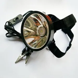 10W 6V Led Outdoor Headlamp Hunting Fishing External Power Dc Clip Power Headlight Glare (Warm White)