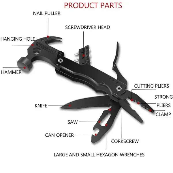14 IN 1 Multifunctional Hammer Tool