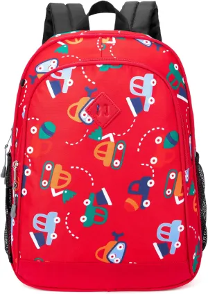 15 Inch Toddler Backpack Boys, Kids Backpack for Preschool or Kindergarten, Cartoon Truck Red