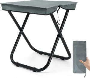 16" Lightweight Foldable Stool, Folding Foot Rest for Adults Heavy Duty Support 350lbs, Portable Seat for Travel Fishing Camping Hiking