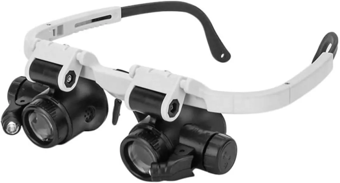 1pc LED Magnifying Glass Headband Magnifier with LED Light LED Headlamp LED Headband Head Mounted Magnifying Glasses LED Visor Glasses Antique Work Acrylic Optical Lens Sun Visor