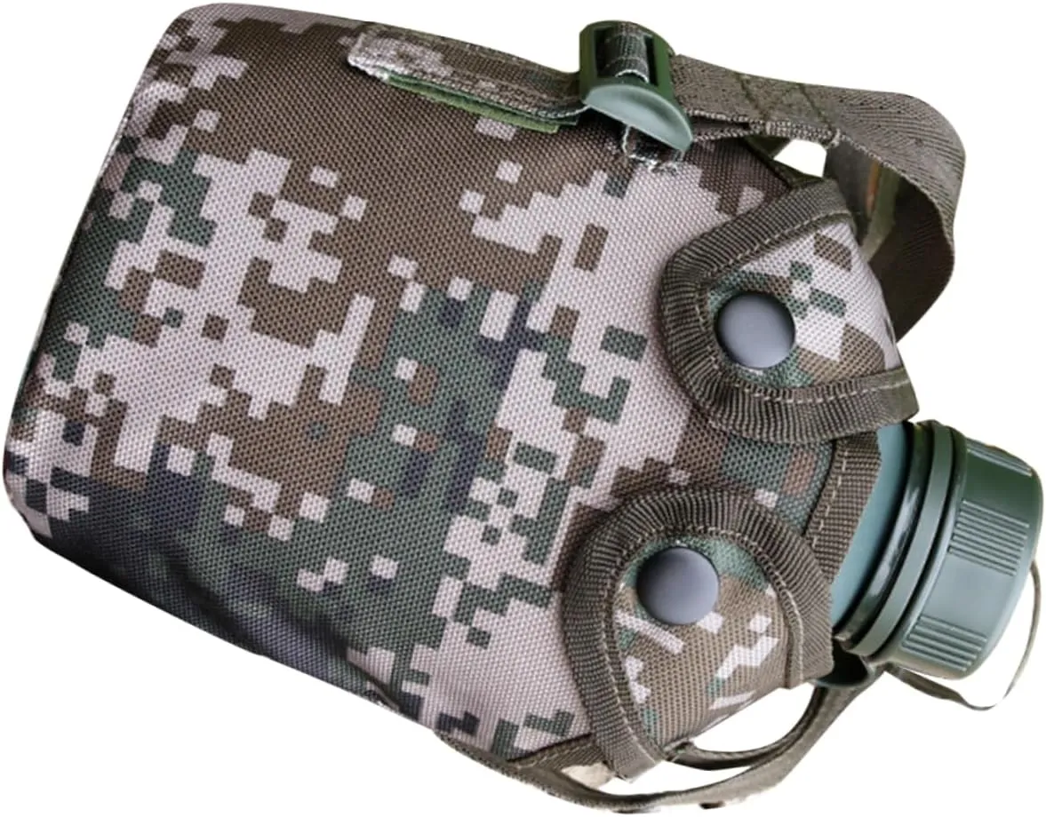 1Set Aluminum Alloy Canteen Durable Outdoor Survival Kettle for Camping and Hiking Leak Design with Hook for Easy Carrying Gear