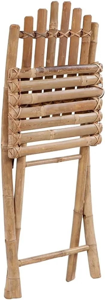 2-Pack Bamboo Folding Patio Chairs with Red Cushions Outdoor Furniture Set, Foldable Garden Chairs for Poolside Lounging, Backyard Dining, Beach Camping (19.7"x16.5"x36.2")