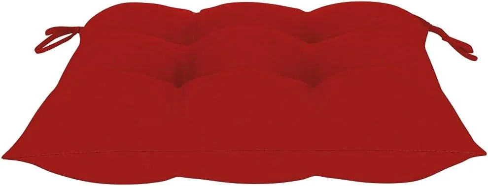 2-Pack Bamboo Folding Patio Chairs with Red Cushions Outdoor Furniture Set, Foldable Garden Chairs for Poolside Lounging, Backyard Dining, Beach Camping (19.7"x16.5"x36.2")