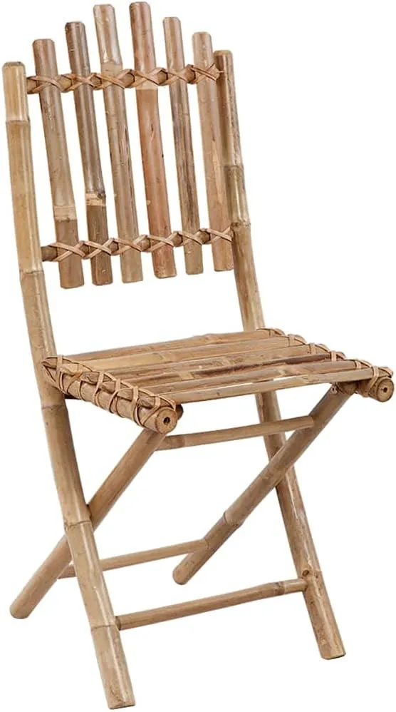 2-Pack Bamboo Folding Patio Chairs with Red Cushions Outdoor Furniture Set, Foldable Garden Chairs for Poolside Lounging, Backyard Dining, Beach Camping (19.7"x16.5"x36.2")