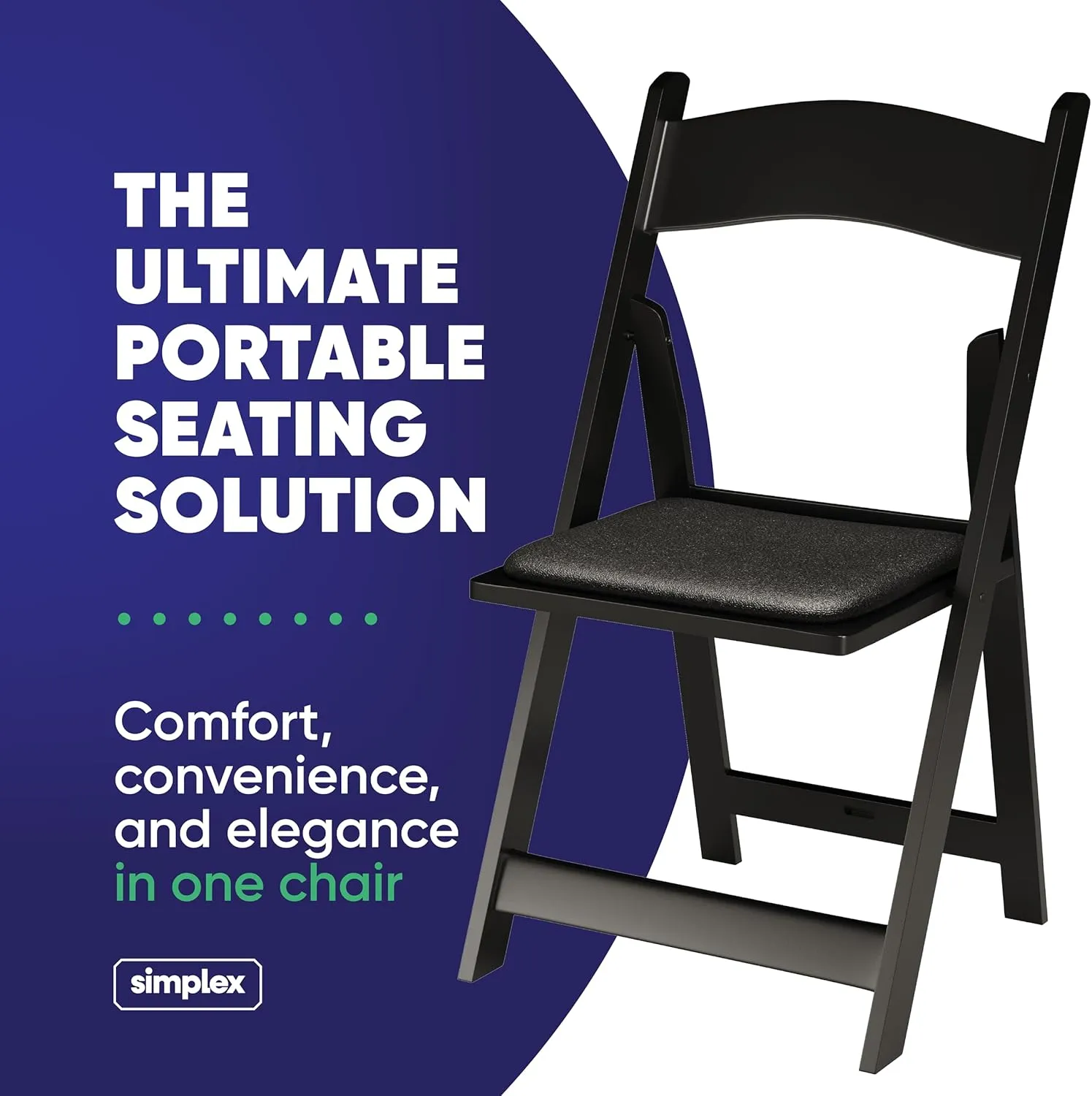 200 Black Resin Stackable Folding Chair - Comfortable Black Foldable Chair - Folding Chairs with Padded Seats - Indoor/Outdoor Folding Chairs for Events - Lightweight Foldable Chairs (200 Pack)