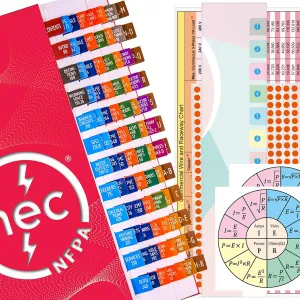 2023 NEC Tabs, NFPA 70 National Electrical Code 2023 Tabs with Wire Chart / 2 Ohm's Law Stickers and Dot Stickers for Marking Point (Book Not Included)