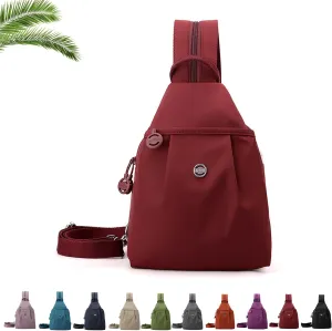 2025 Backpack Chest Bag Double Zipper Large Capacity, Multi-layer Waterproof Oxford Fabric, Adjustable Shoulder Strap (Red,one size)