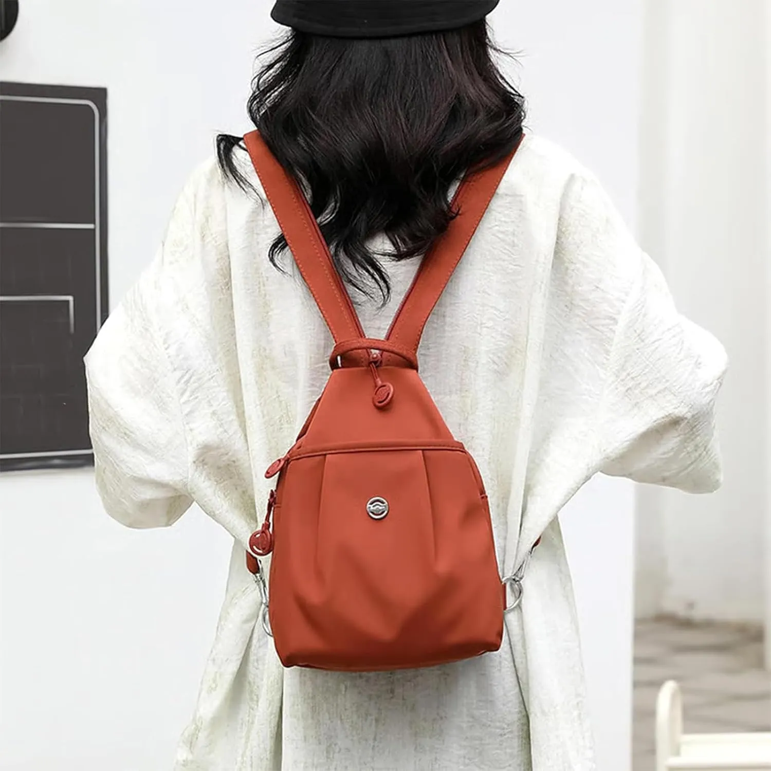 2025 Backpack Chest Bag Double Zipper Large Capacity, Multi-layer Waterproof Oxford Fabric, Adjustable Shoulder Strap (Red,one size)