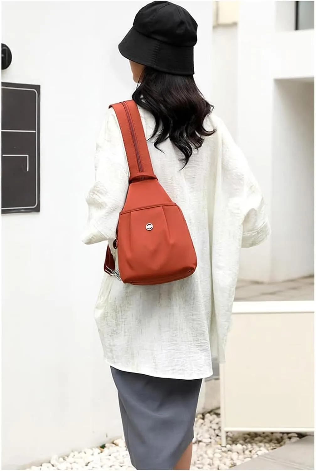 2025 Backpack Chest Bag Double Zipper Large Capacity, Multi-layer Waterproof Oxford Fabric, Adjustable Shoulder Strap (Red,one size)