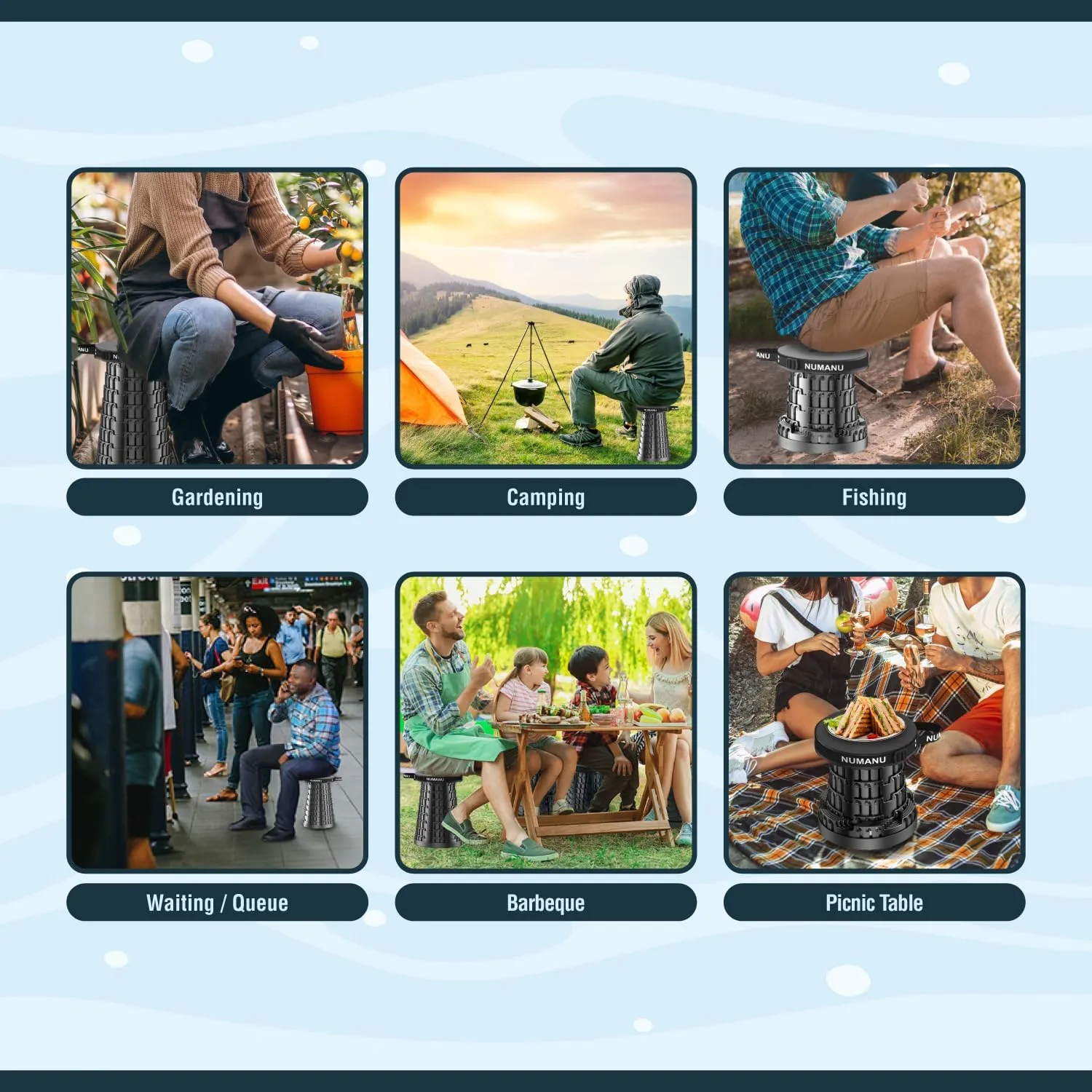 2025 Upgraded Collapsible Stool, Portable Folding Stool Max 620lb, Height Adjustable Retractable Telescopic Seat, Travel Chair, Foldable Camping Seat or Footrest Gift for Outdoors