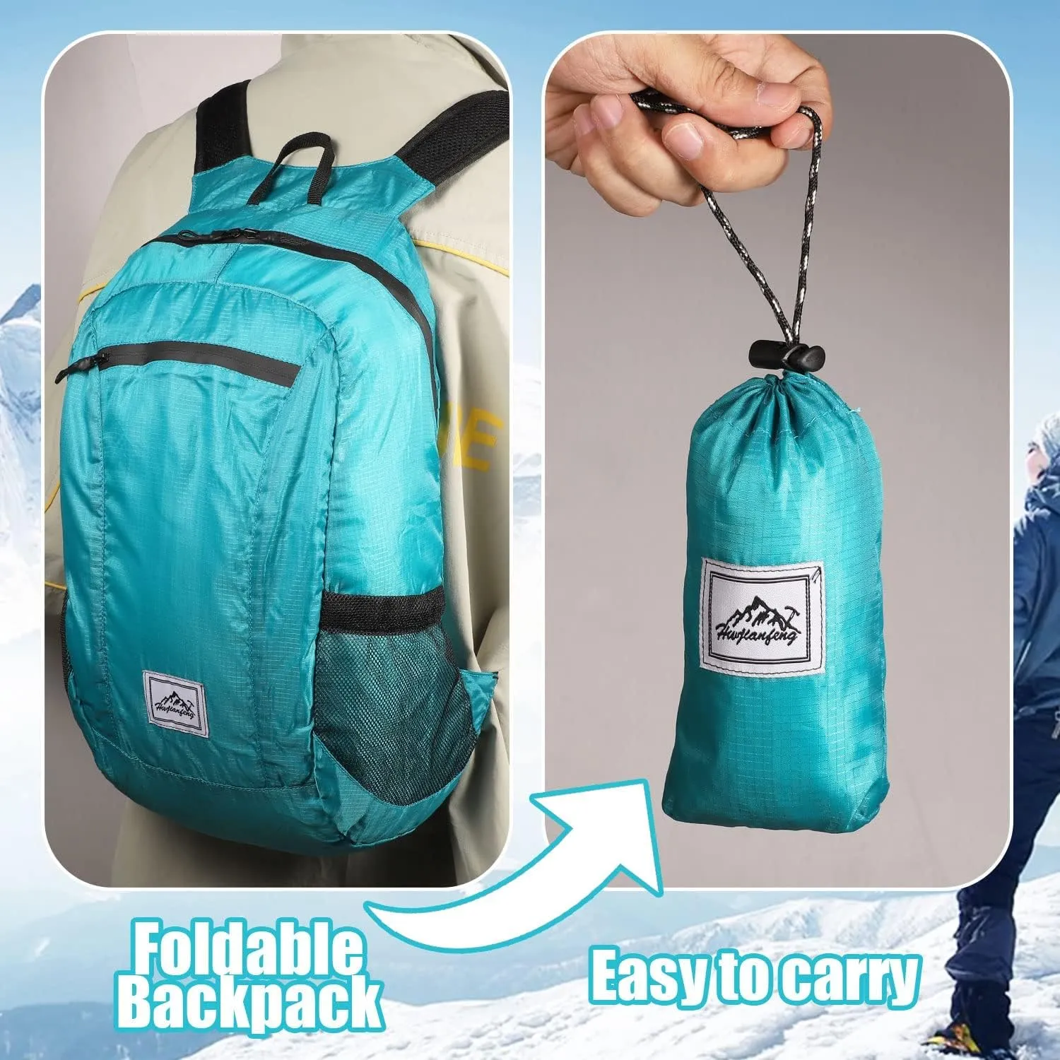 20L Foldable Backpack,Waterproof Packable Ultra Lightweight Hiking Backpack,For Men Women Travel Camping Outdoor Backpack-Lake Blue