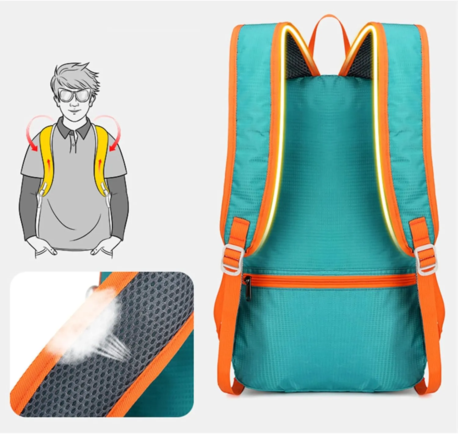 20L Outdoor Lightweight Packable Backpack, Waterproof Hiking Daypack Small Foldable Backpacks for Travel Camping (Green)