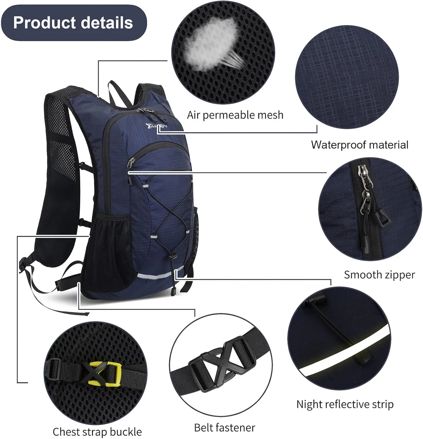 20L Ultra-Lightweight Hiking Backpack for Camping Gear Essentials | Water-Resistant Daypack Outdoor Adventures -NAVY BLUE