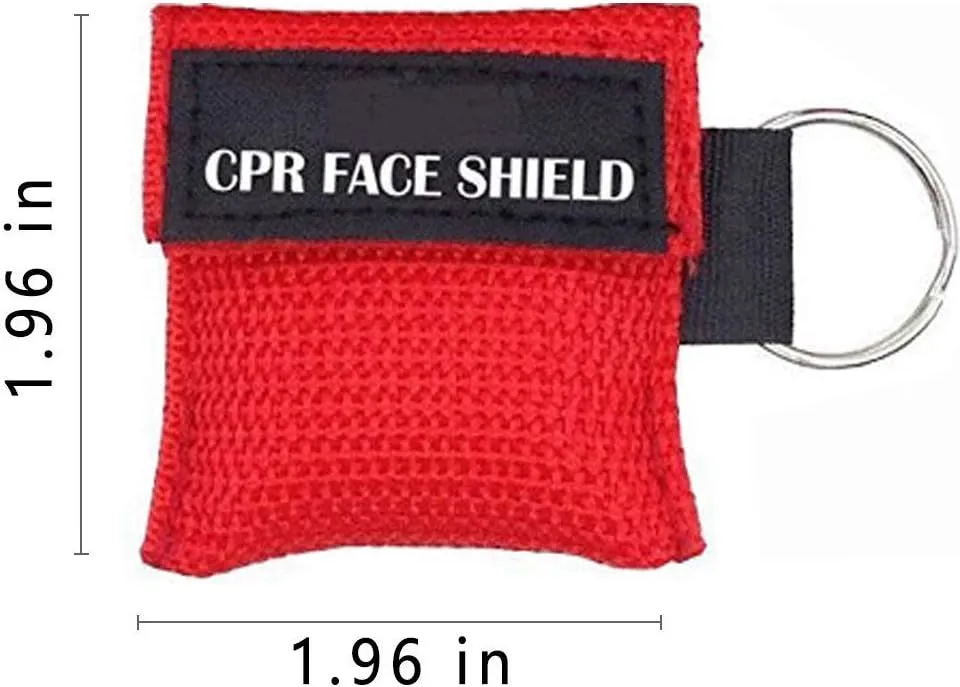 20pcs CPR Face Shield Mask with Keychain Keying Emergency Kit CPR Face Shields Pocket Mask for First Aid or CPR Training (Red-20)