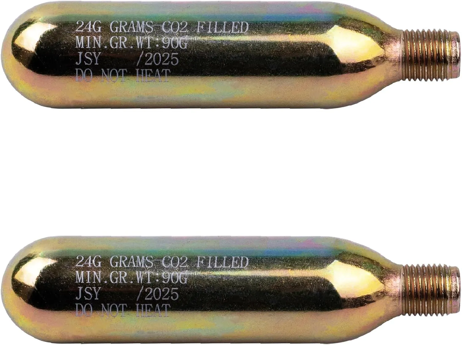 24 Gram CO2 Rearming Cylinder 1/2-inch Replacement Thread CO2 Cartridges for Auto Manual Version of Inflatable Jackets Life Vests Waist Belt Personal Flotation Device PFD-Rearming Accessories 2 PCS