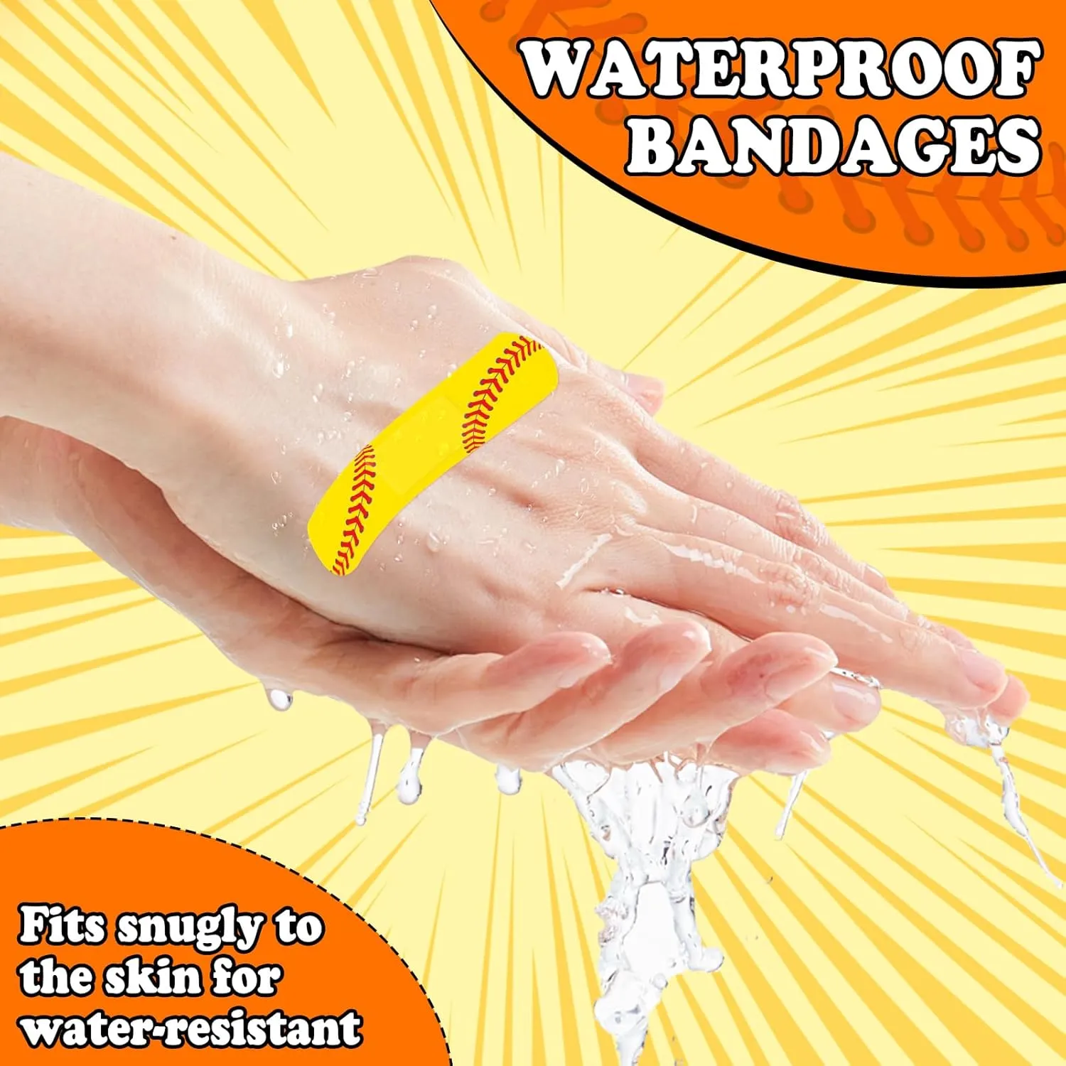 240 Pcs Softball First Aid Waterproof Bandages for Kids Adults, Fabric Adhesive Finger Bandages Travel Bandaids for Family, Fun Bandaids for Softball Enthusiasts, Halloween bandaids