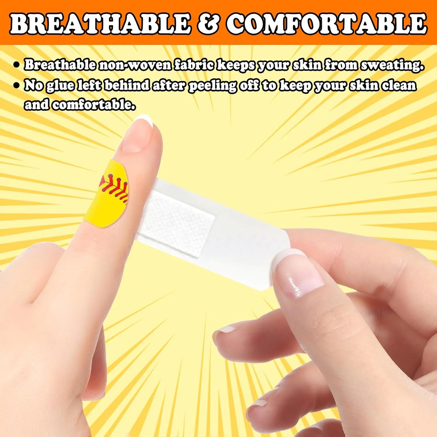 240 Pcs Softball First Aid Waterproof Bandages for Kids Adults, Fabric Adhesive Finger Bandages Travel Bandaids for Family, Fun Bandaids for Softball Enthusiasts, Halloween bandaids