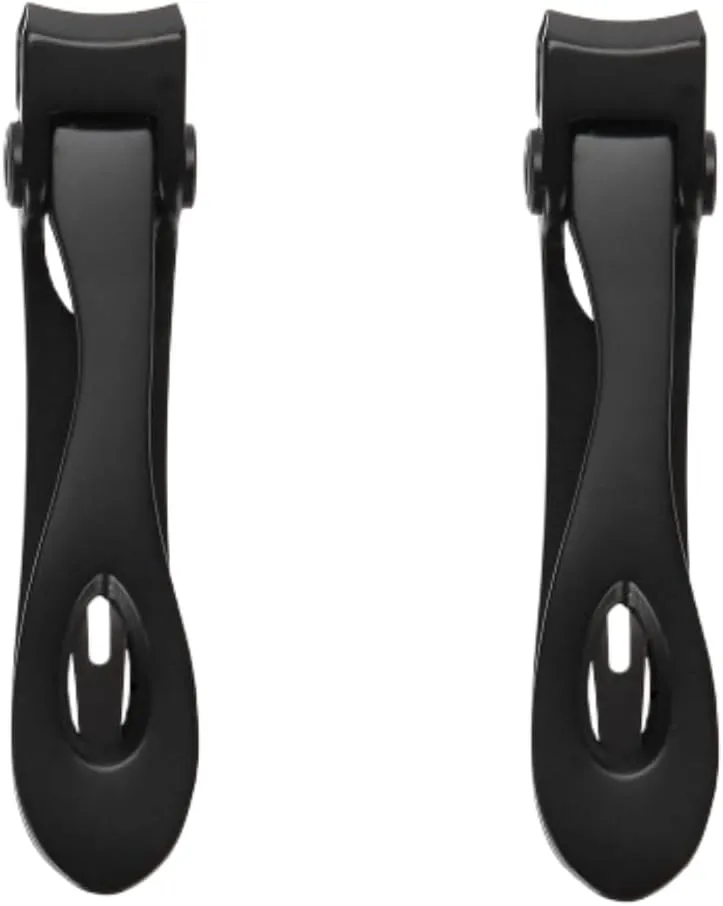 2PCS Nail Catcher, Manicure Tools Portable Stainless Steel Toe Nail Clippers for Men and Women, Black