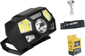 2pcs USB Rechargeable Headlamp Motion Sensor and Xpe Cob Light for Camping Fishing Cycling and Nighttime Activities Black