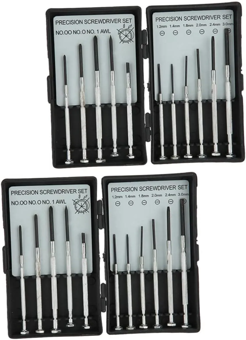 2sets Precision Screwdriver Kit for Watch Repair Multi-Purpose Tools for Glasses Electronics and Clocks Ergonomic Design for Easy Handling and
