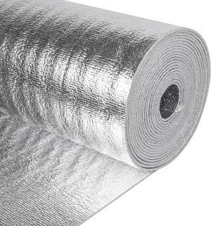 3 MM Reflective 16" X 25' Double-Sided Aluminium Insulation Foam Blanket Barrier, Thermal Shield Pearl Cotton Velcro, for RV Window Garage Door Summer Heat