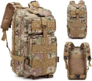 30L Waterproof Hiking Tactical Backpack with MOLLE System – Lightweight & Ergonomic Design for Camping, Trekking, Outdoor Adventures (CP Pattern)
