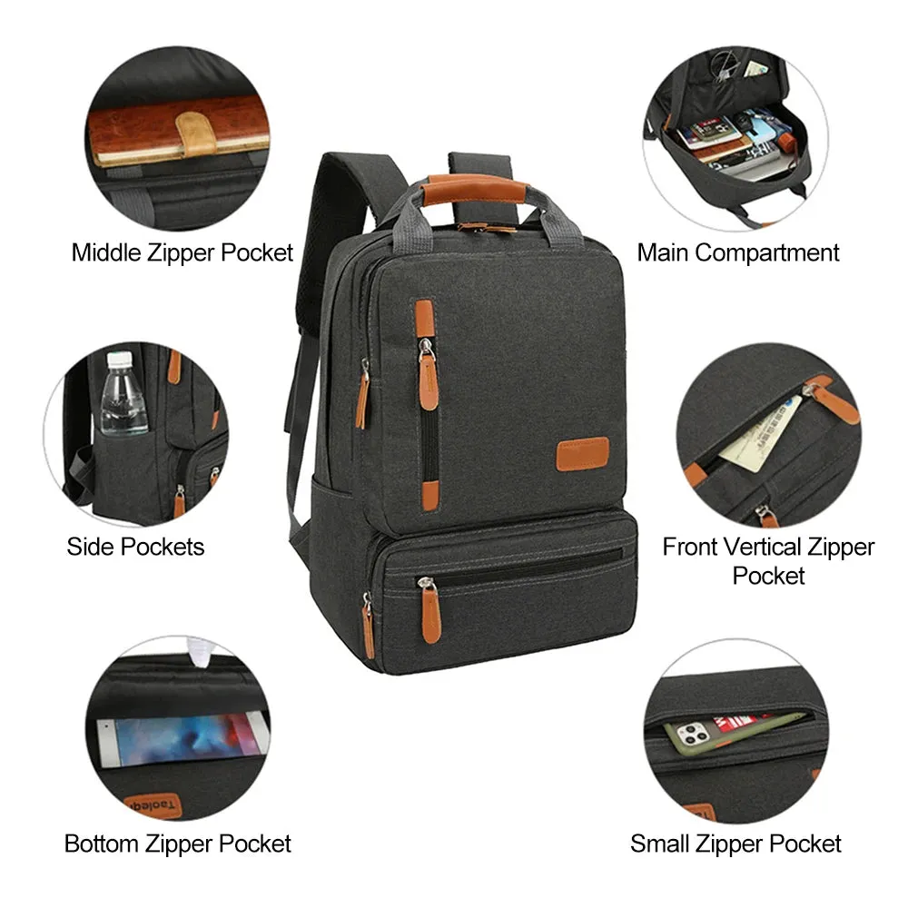 3pcs Backpack Set with Crossbody Bag and Small Pocket Pouch for Travel School Business Work College Fits Up to 14.5in