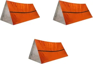 3Pcs Emergency Tents, Foldable Survival Shelter with with Carry Bag and Whistle, Outdoor Waterproof Thermal Tents, Keep You Dry and Warmth, for Survival Camping Extreme Weather