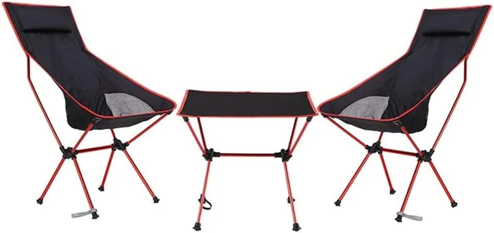 3pcs Folding Camping Chairs, Portable Outdoor Sports Chair with High Backrest, Lightweight Outdoor Camping Chair, for Camping Hiking Backpack Lawn Beach Camping Chairs