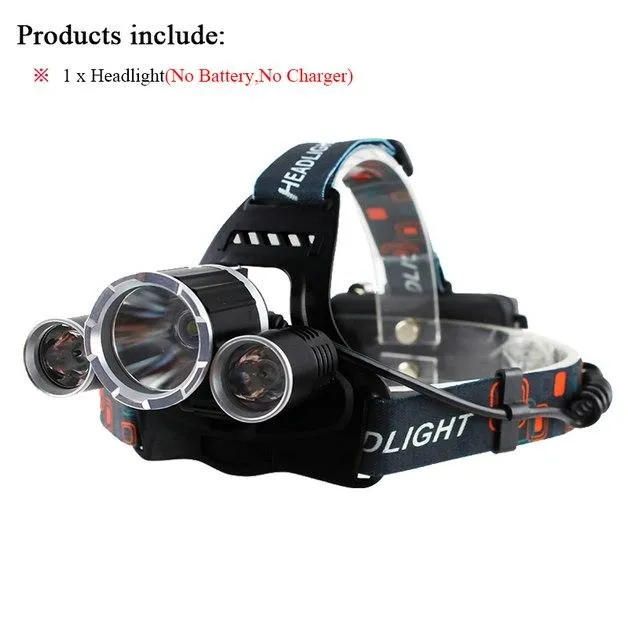 3T6 10000 lumens led headlamp USB headlight XML T6 waterproof head Frontal torch Flashlight head light 18650Rechargeable battery