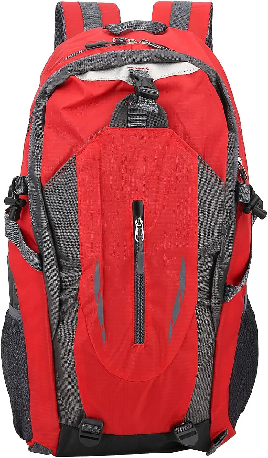 40L Hiking Backpack Nylon Double Shoulder Bag Multiple Pockets Climbing Backpack Waterproof Wearable Travel Backpack for Climbing Camping Hiking Fishing(Red)