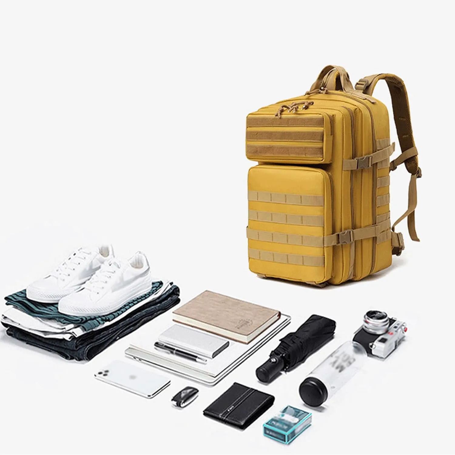 45L Military Tactical Backpack For Men Molle Army 3 Days Assault Pack Water Resistant Hiking Rucksack Bug Out Bag (D)