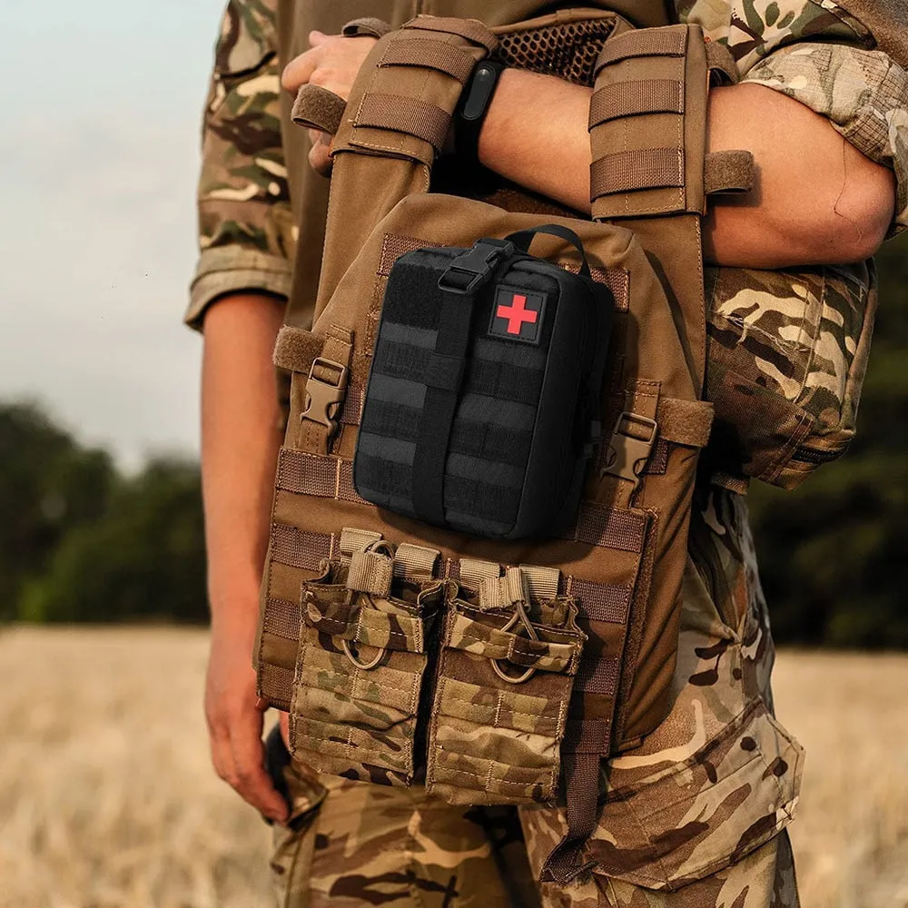 46 Pcs Survival First Aid Kit Molle Outdoor Gear Emergency Kits Trauma Bag For Camping Disaster Adventures Survival Kit