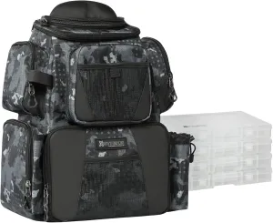 48L Large Fishing Tackle Backpack With Rod Holders, 4 Tackle Box, Protective Rain Cover - Water Resistant Storage Bag for Camping, Hiking, Hunting