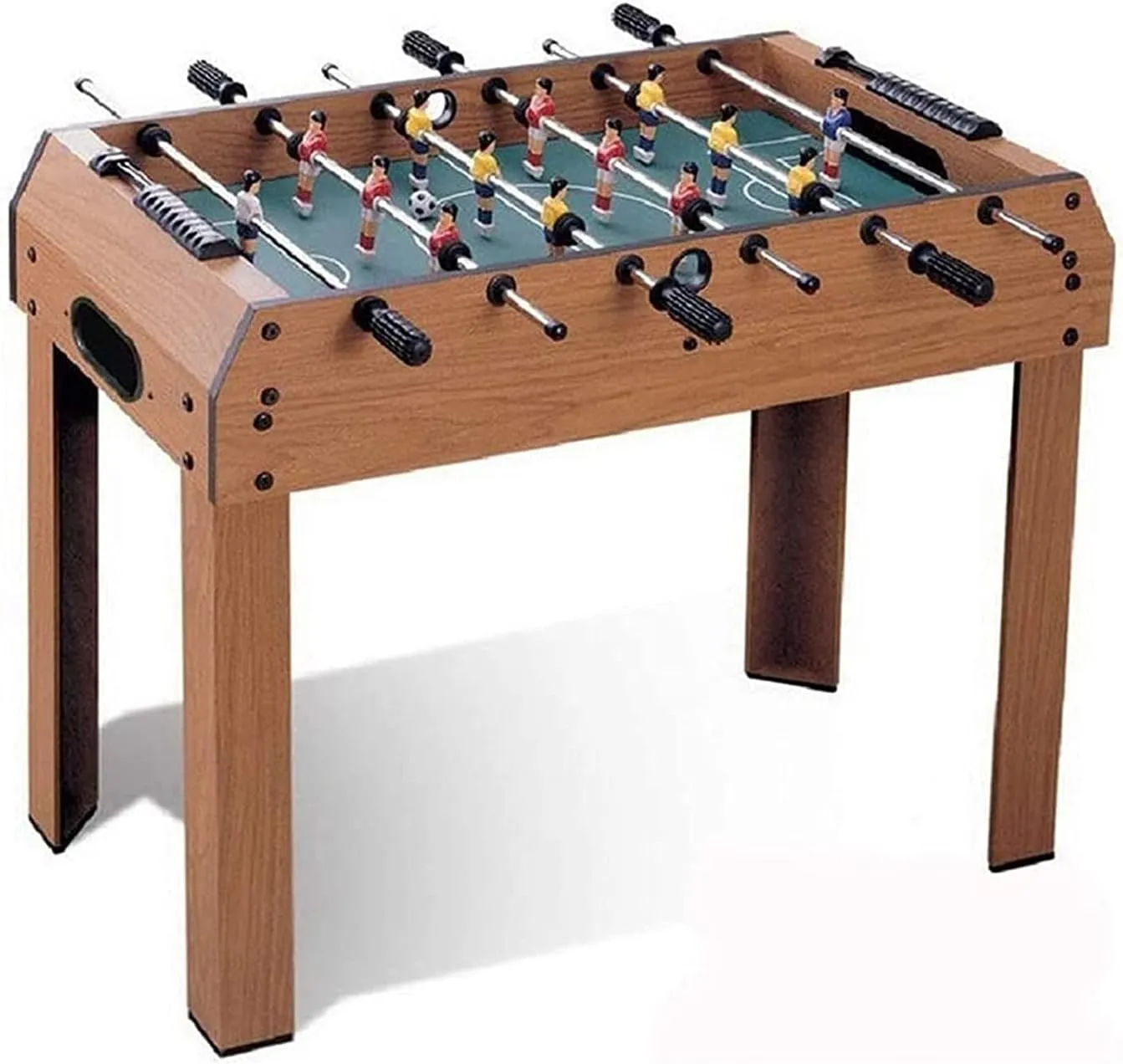48" Foosball Table Indoor Soccer Wood Game Table w/ 2 Balls Competition Sized Multi Person Table Soccer for Adults Home Game Room