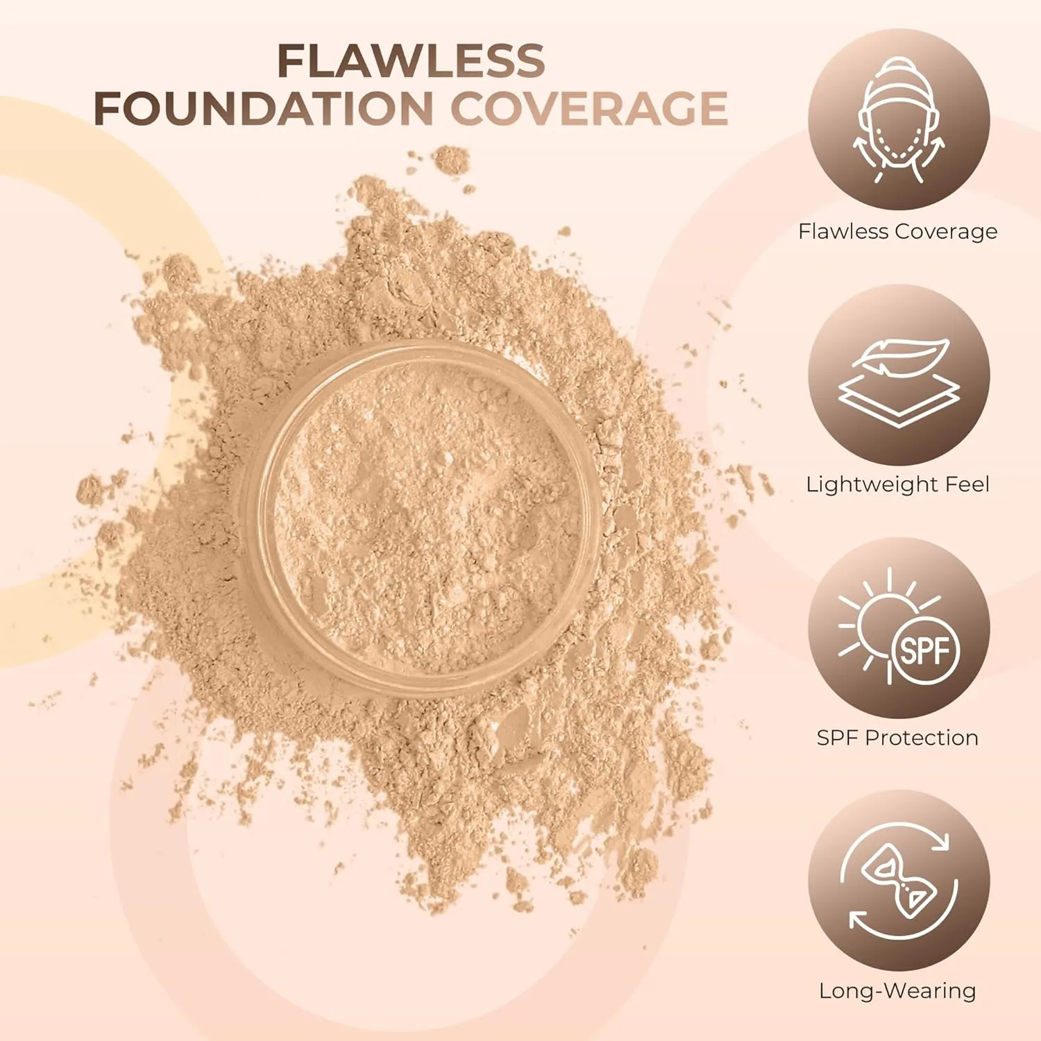 4pc Full Size Kit (Warm Shade) Mineral Makeup Matte Translucent Loose Foundation   Kabuki Brush   Concealer   Finishing Setting Powder   Bare Face Full Coverage SPF 30 All Skin Types Waterproof