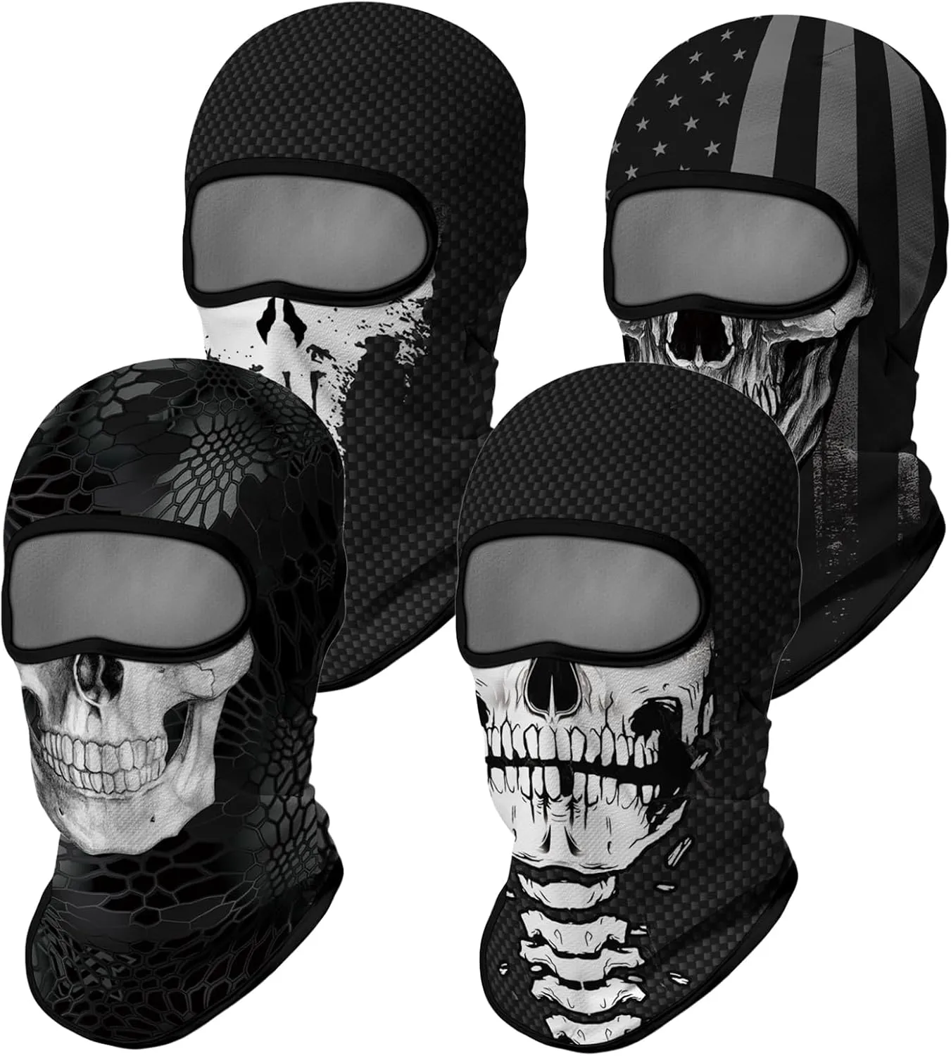 4PCS Balaclava Full Face Mask Ski Mask UV Protection Cover Motorcycle Full Face Mask for Men Women