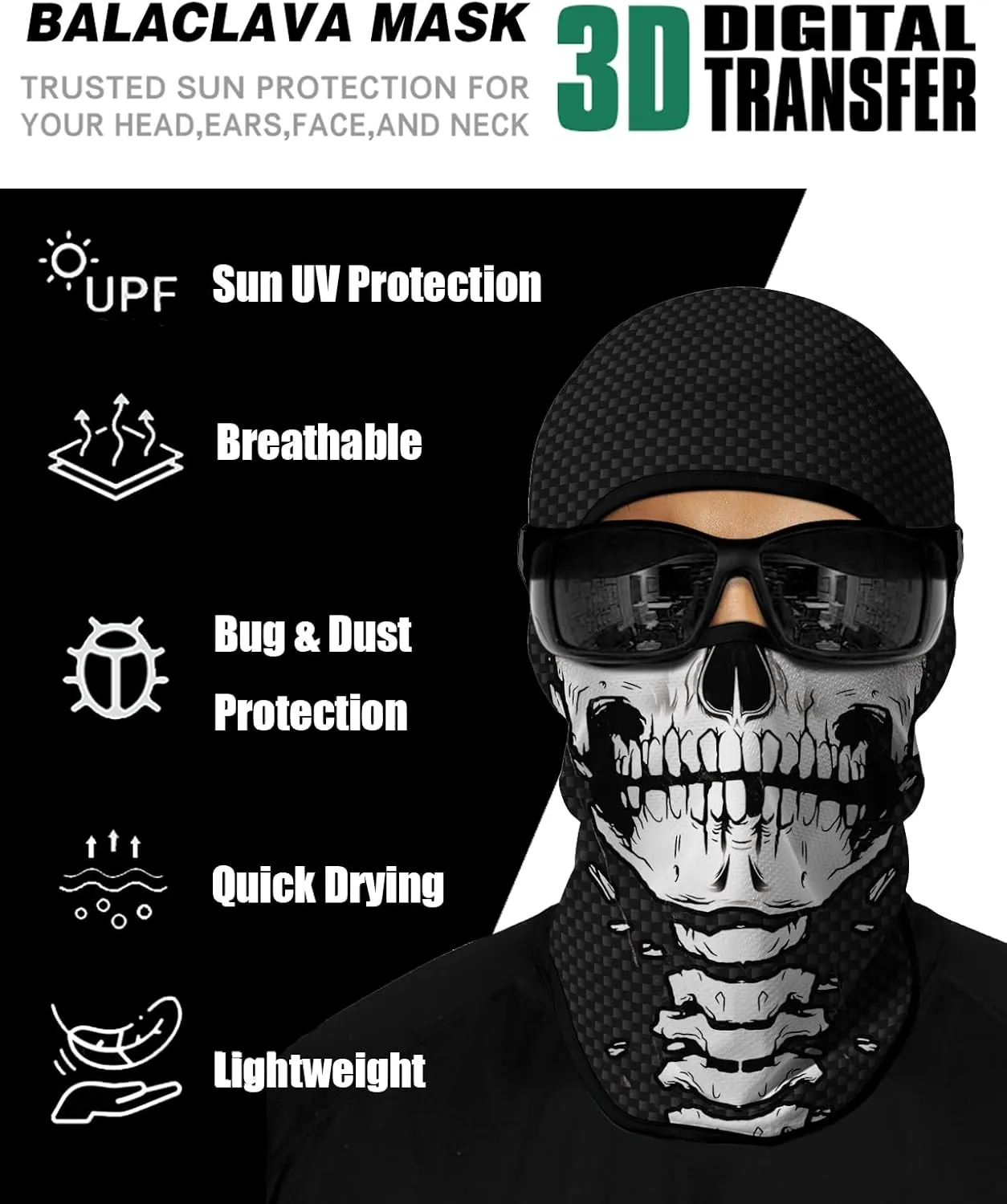 4PCS Balaclava Full Face Mask Ski Mask UV Protection Cover Motorcycle Full Face Mask for Men Women