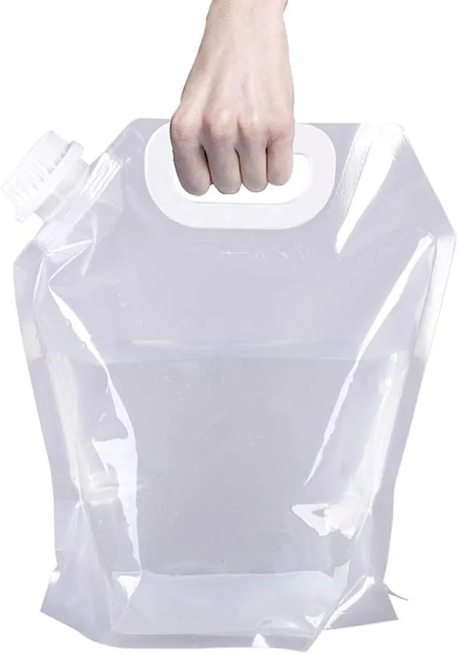 4pcs Water Storage Bag, Foldable Water Bag Carrier Water Container Bag for Camping Hiking Backpack Emergency Travle 5L