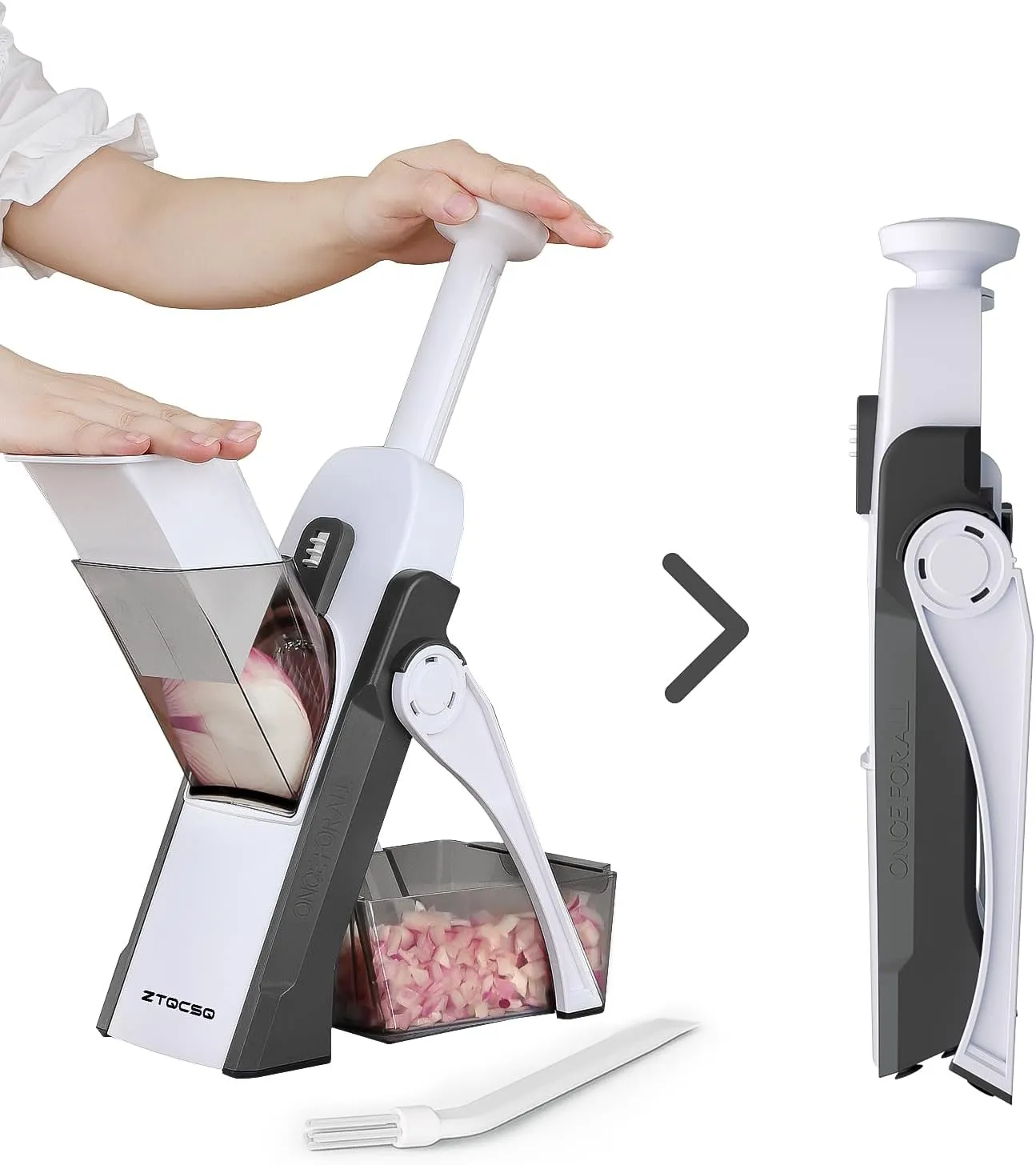 5 in 1 Mandoline Slicer for Kitchen, Safe Vegetable Chopper & Adjustable Mandoline Slicer. Easy to Clean, can't Detachable Blade, Vegetable Slicer can Cut Slicing, Strips,Shredding, Dicing,Chop
