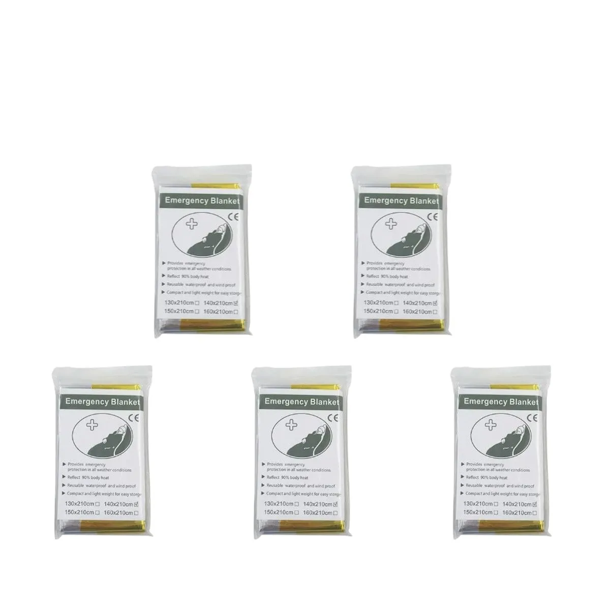 5 Pcsoutdoor Emergency Blanket Lightweight Waterproof Sleeping Bag Insulation Lifesaving Foil Mylar Thermal First Aid Kits New 2025 High for Reliable Electronic Component