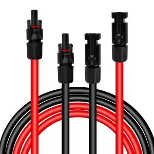 50 Feet 10AWG Solar Extension Cable with Female and Male Connectors, Storage Bag - Weatherproof for RV, Camper, Ferry (50 Feet)