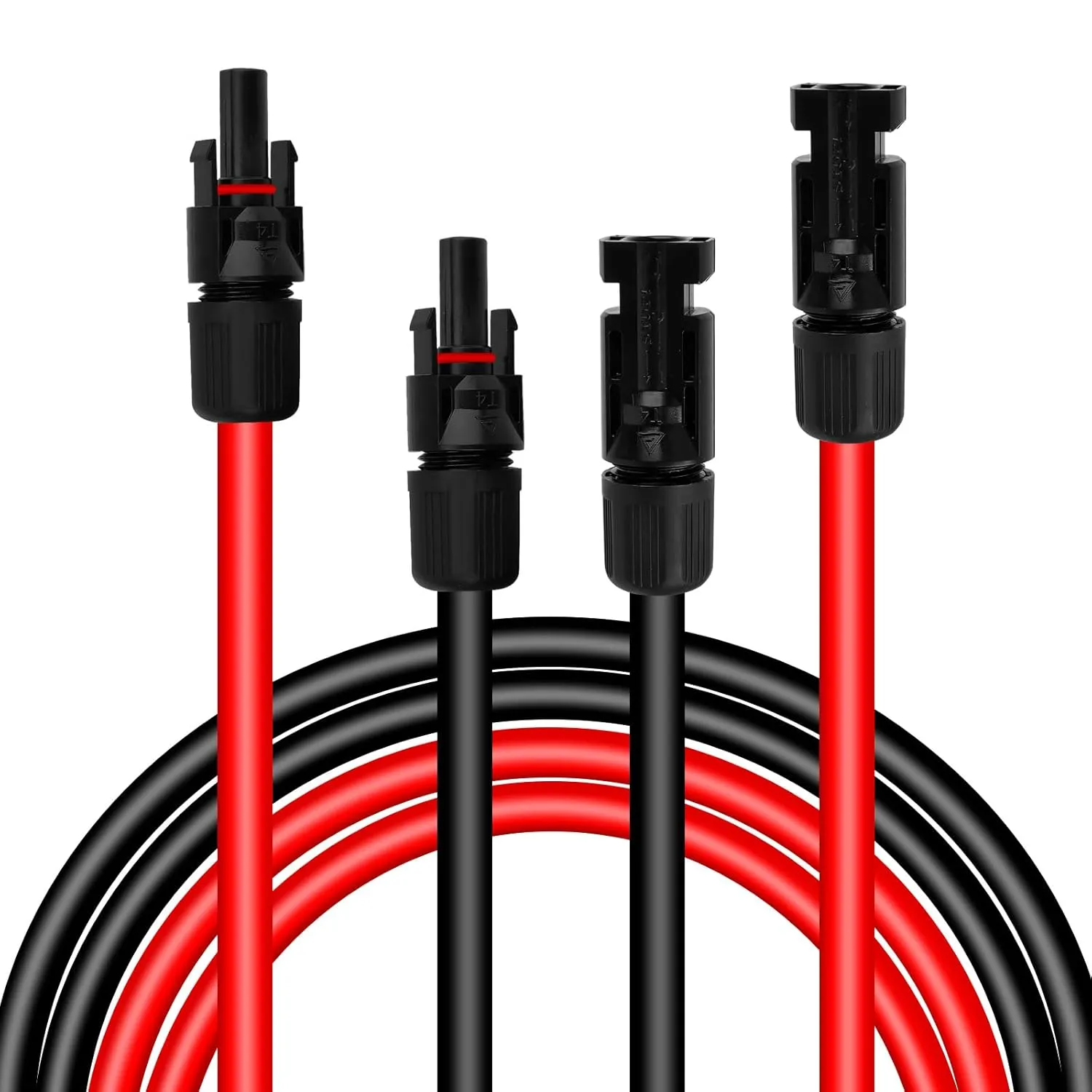 50 Feet 10AWG Solar Extension Cable with Female and Male Connectors, Storage Bag - Weatherproof for RV, Camper, Ferry (50 Feet)