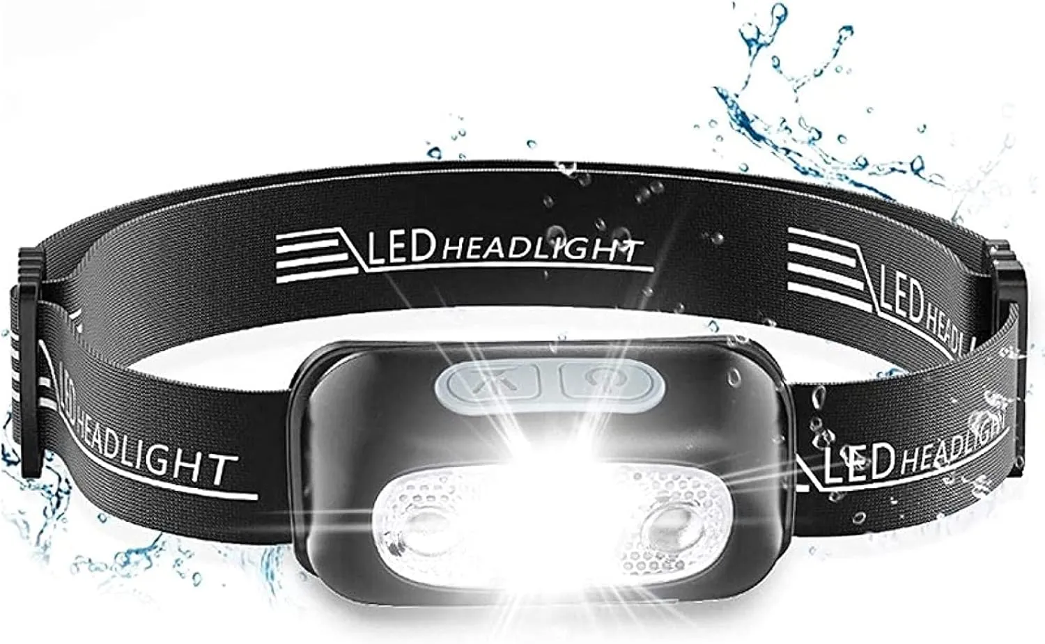 500 Lm Motion Sensor Headlight with USB Charging Rechargeable, 5 Modes Camping Flashlight Head Light Torch Lamp, for Night Running, Hiking